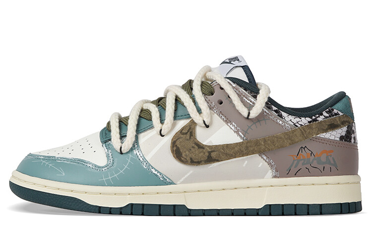 

Кроссовки Nike Dunk Skateboarding Shoes Unisex Low-top Off-white/brown/green, зеленый