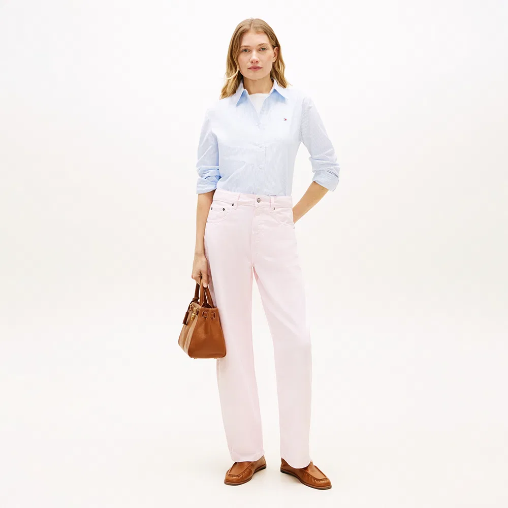 Женские джинсы-бочонок мягкого розового цвета от Tommy Hilfiger Women — фото 2