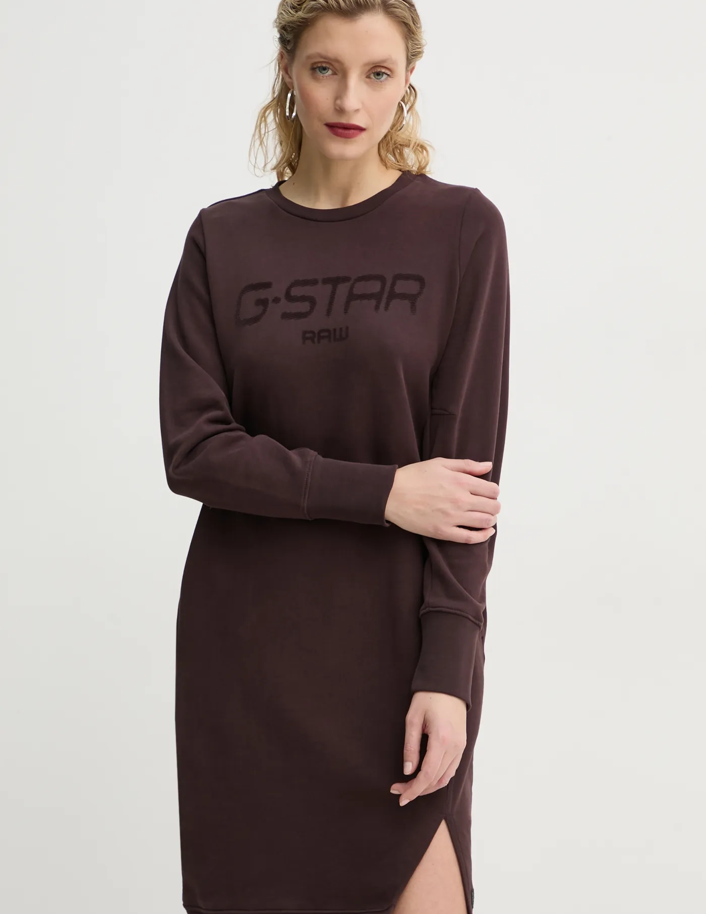 

Хлопковое платье G-Star Raw, коричневый