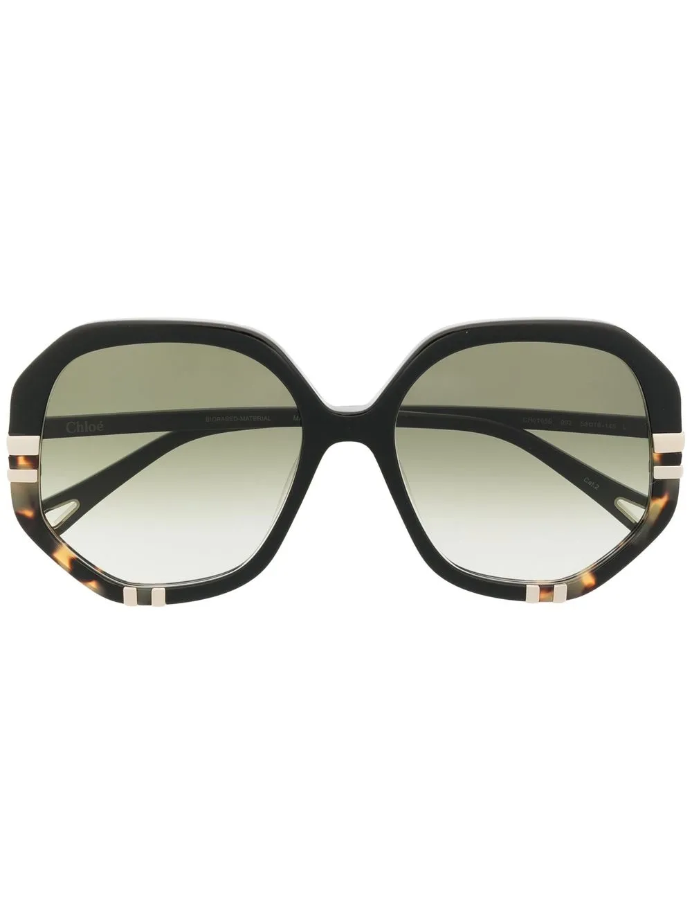 

Массивные солнцезащитные очки в круглой оправе Chloé Eyewear, черный