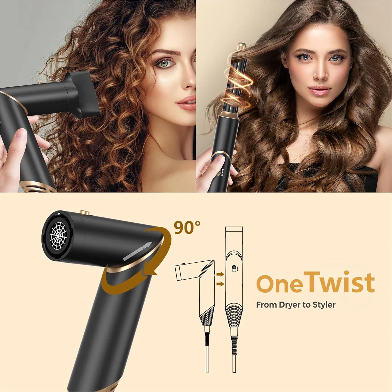 Набор для укладки волос UKLISS 5 в 1 Airstyler Ion Hair Dryer 1000 Вт Ukliss — фото 3