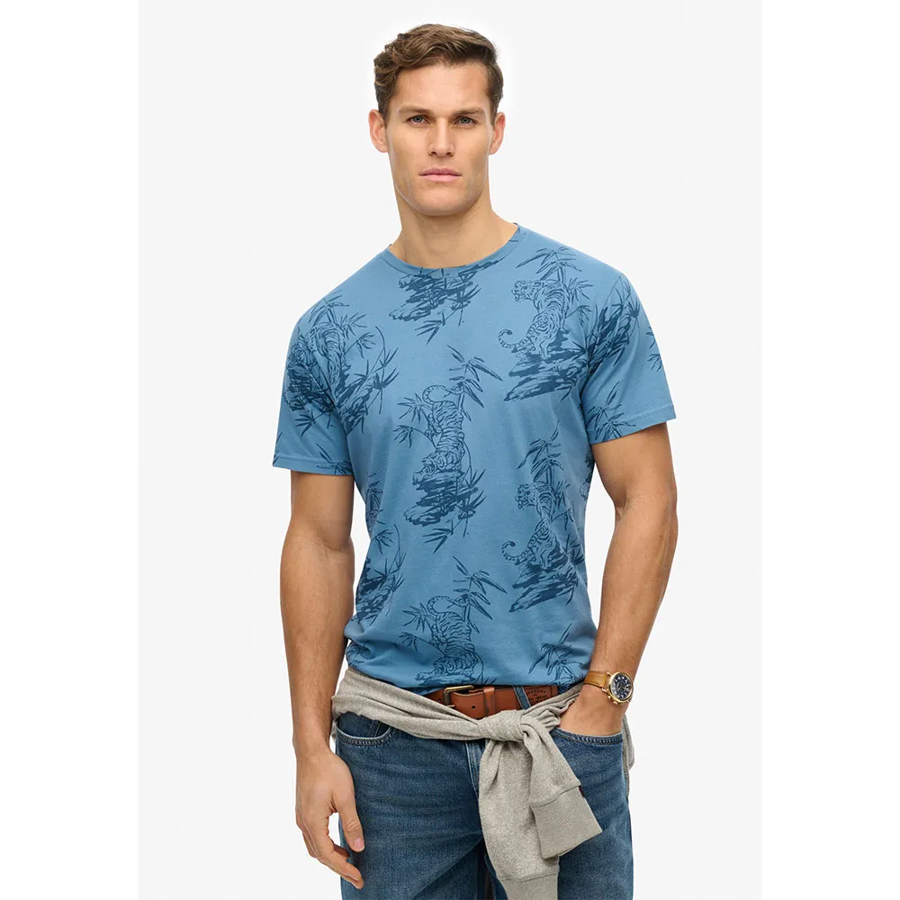 

Футболка с коротким рукавом Superdry Classic Ess Rlxd Printed, синий