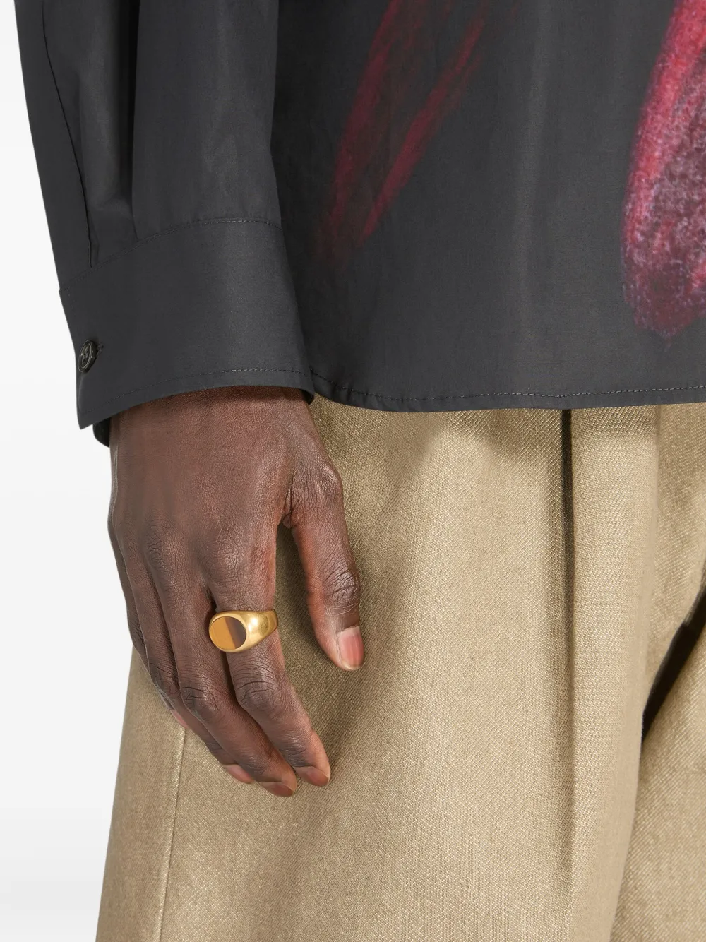 

Кольцо-печатка в овальной оправе DRIES VAN NOTEN, золотой