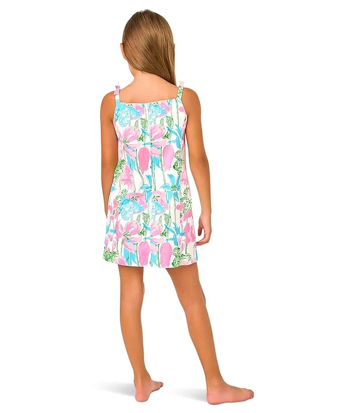Платье с цветочным принтом Mini Delores Lilly Pulitzer Kids, Resort White Viney Liney — фото 2