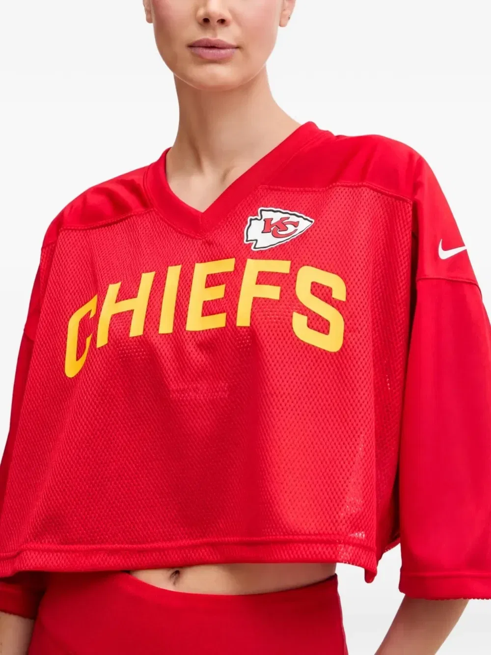 Укороченная футболка Kansas City Chiefs Wide Receiver Jersey Fashion из коллаборации с NFL Nike, красный — фото 4