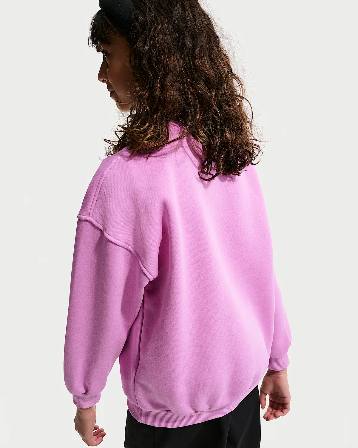 Детская увеличенная толстовка Nike Sportswear Club Fleece, Light Magenta/Light Magenta/White — фото 4