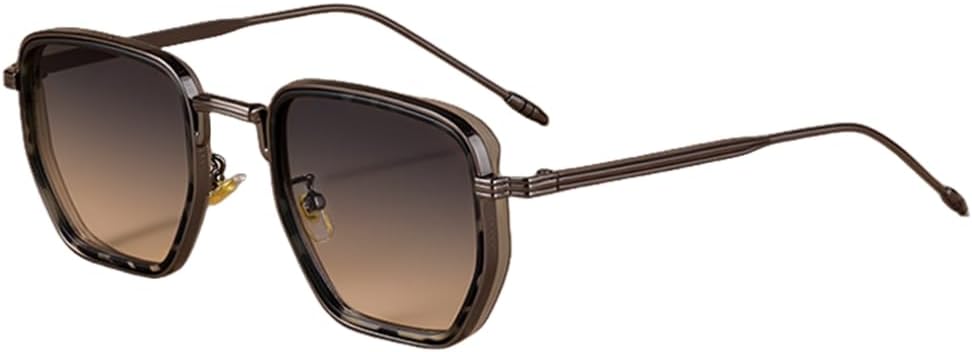 

Ретро-солнцезащитные очки для мужчин и женщин, модные, в маленькой оправе, с многоугольным градиентом, защита от УФ-излучения UV400, винтажный металлический дизайн VFDHN, Black C6