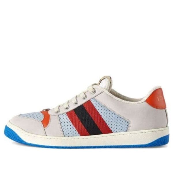 

Кроссовки screener gg leather sneakers 'grey blue red' Gucci, серый