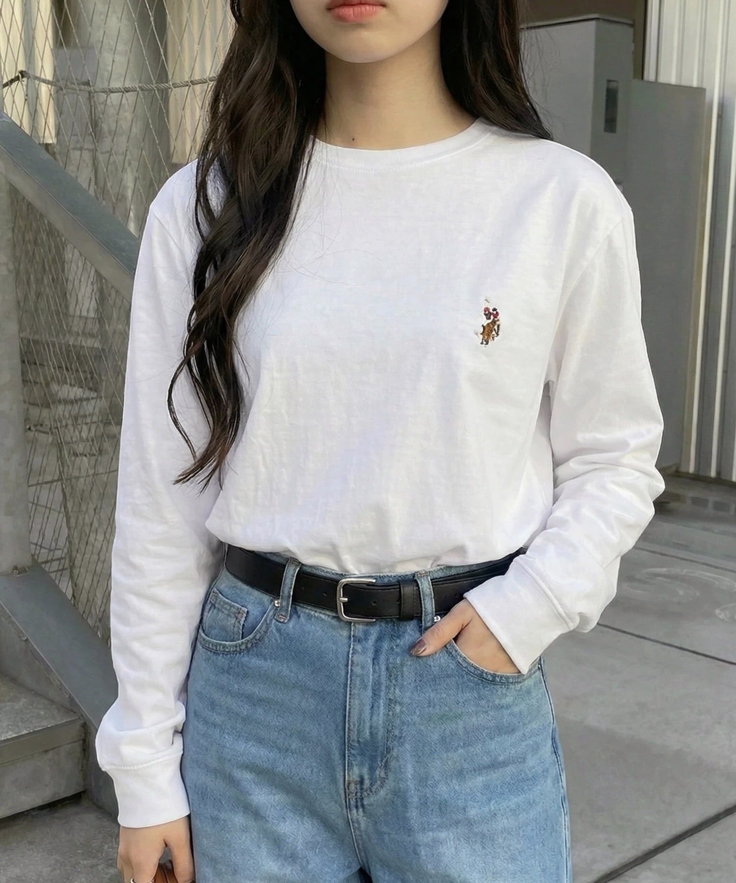 Футболка с длинным рукавом US POLO ASSN./Classic Pony с логотипом One-Point U.S. Polo Assn., WHT2 — фото 2