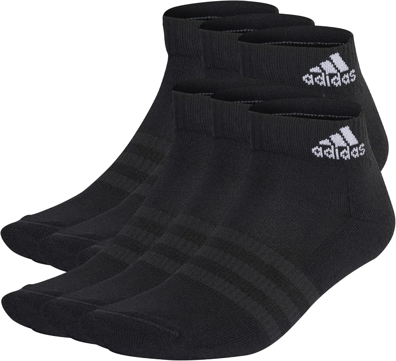 Унисекс спортивные носки Adidas для взрослых с амортизацией, 6 пар, черно-белый