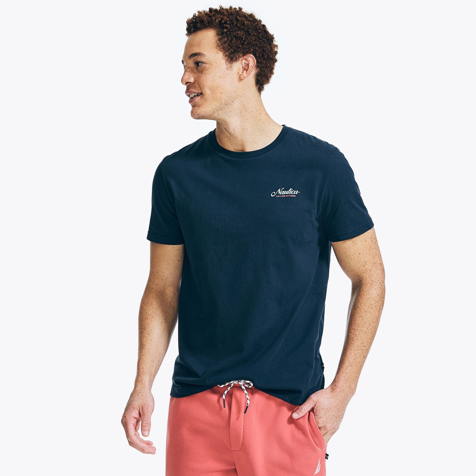 

Футболка с рисунком Nautica Big & Tall, темно-синий