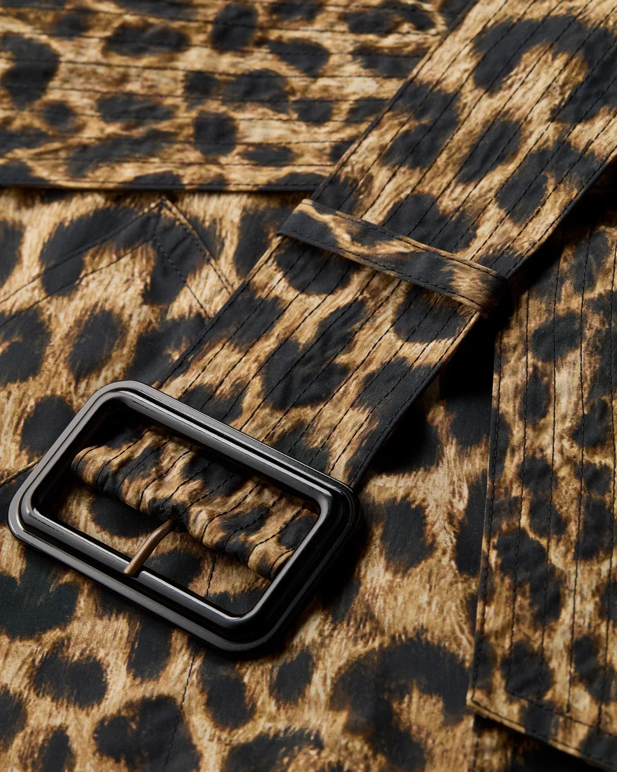 Тренч из нейлона с леопардовым принтом Saint Laurent, коричневый — фото 4