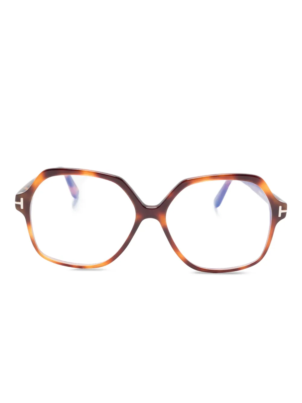 

Очки с геометрической оправой TOM FORD Eyewear, коричневый