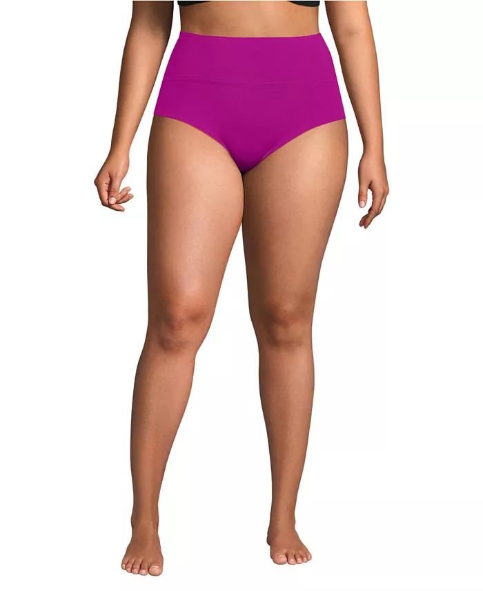 

Бикини-трусы с высокой посадкой без врезания Plus Size Lands' End, фиолетовый