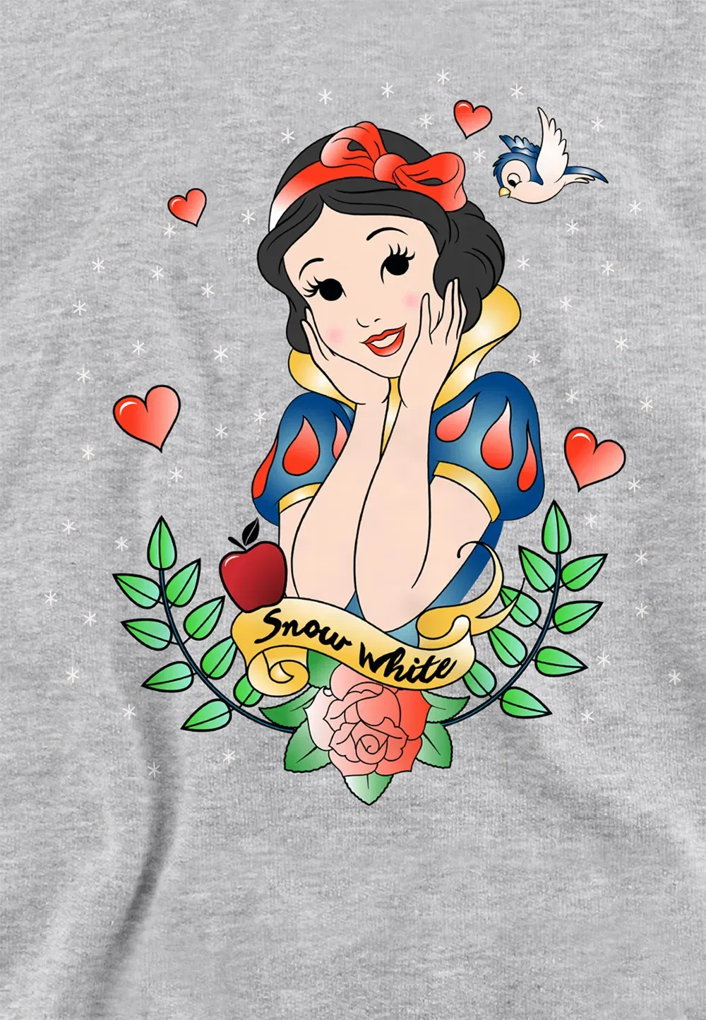 Детская худи с принтом Snow White Disney, серый — фото 2