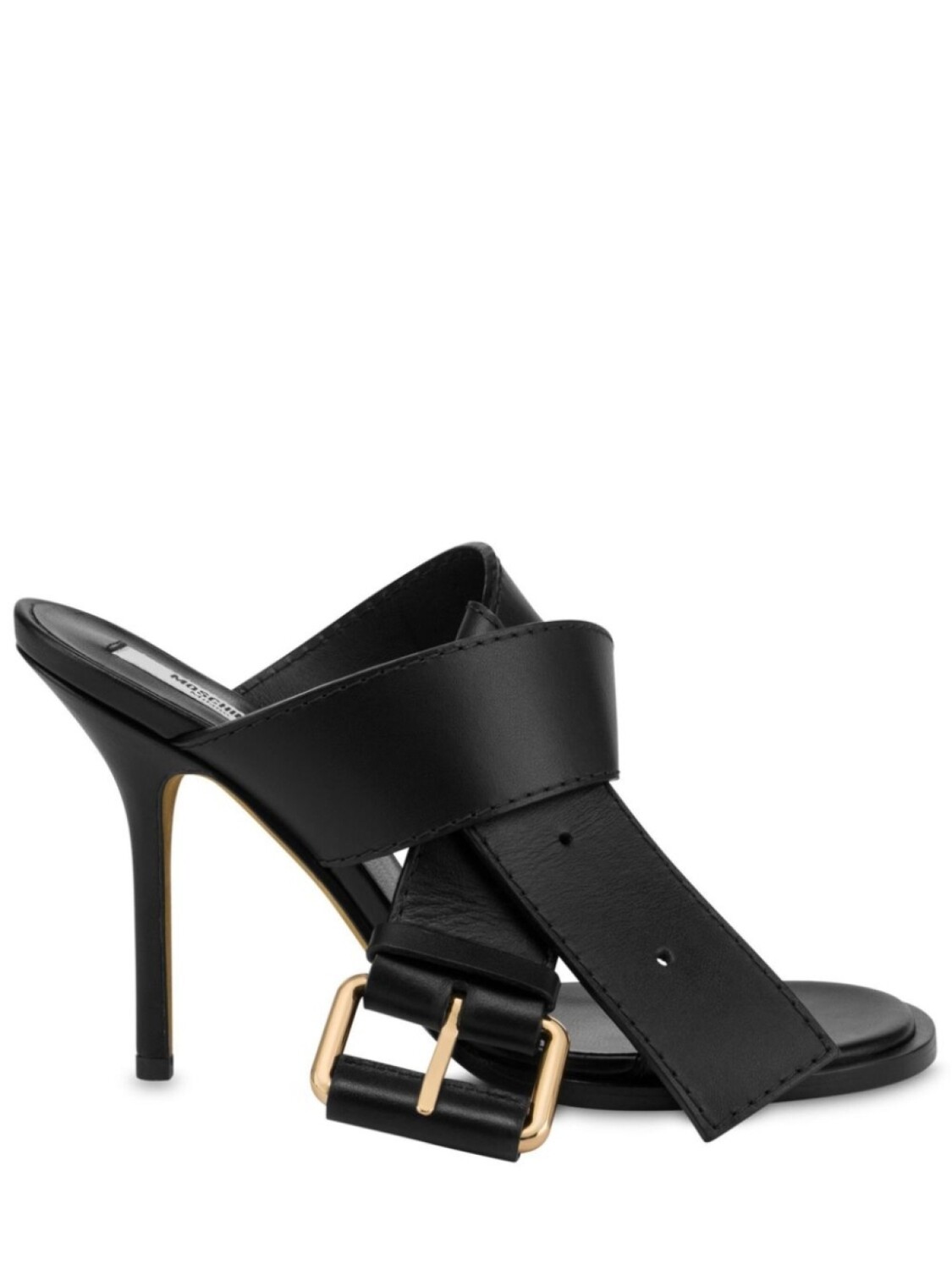 Moschino мюли с декоративной пряжкой, черный