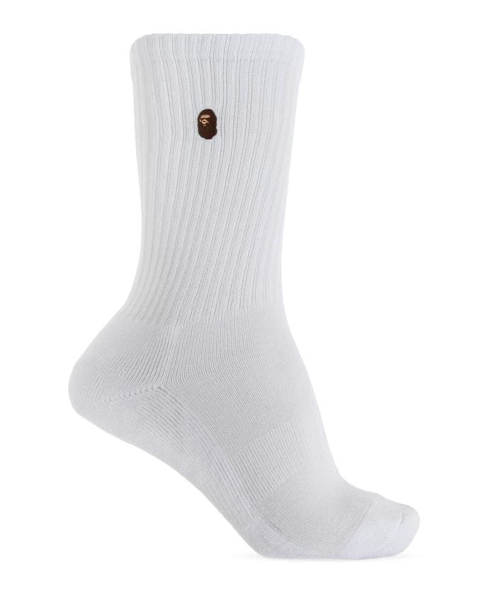 

Носки с изображением головы обезьяны A Bathing Ape, белый