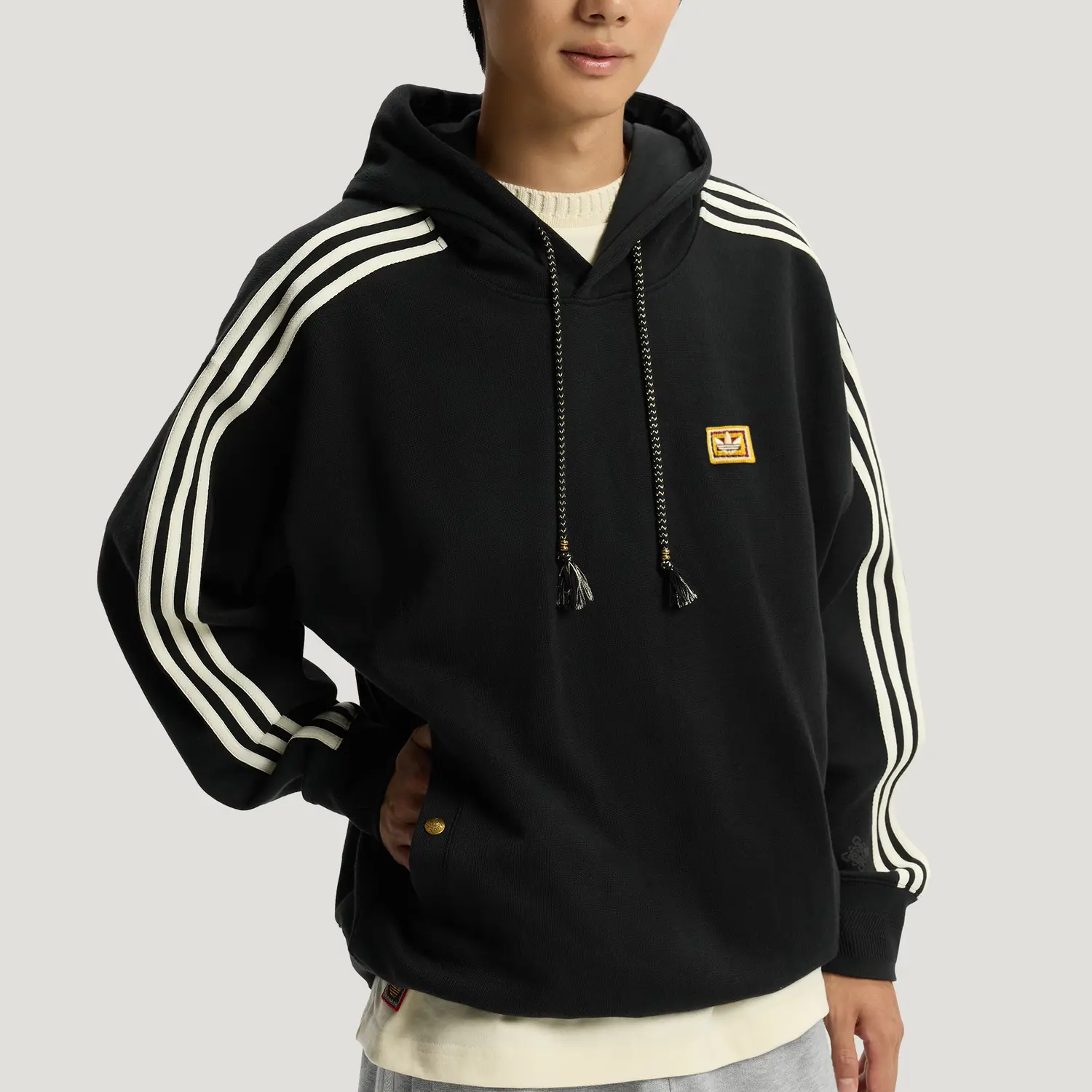 Толстовка с капюшоном FW25 для мужчин Adidas Originals, черный — фото 4