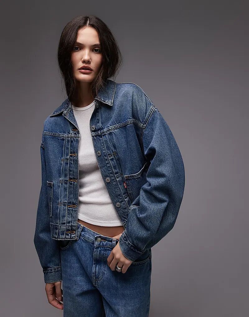 

Джинсовая куртка Levi's с рукавами-фонариками синего цвета
