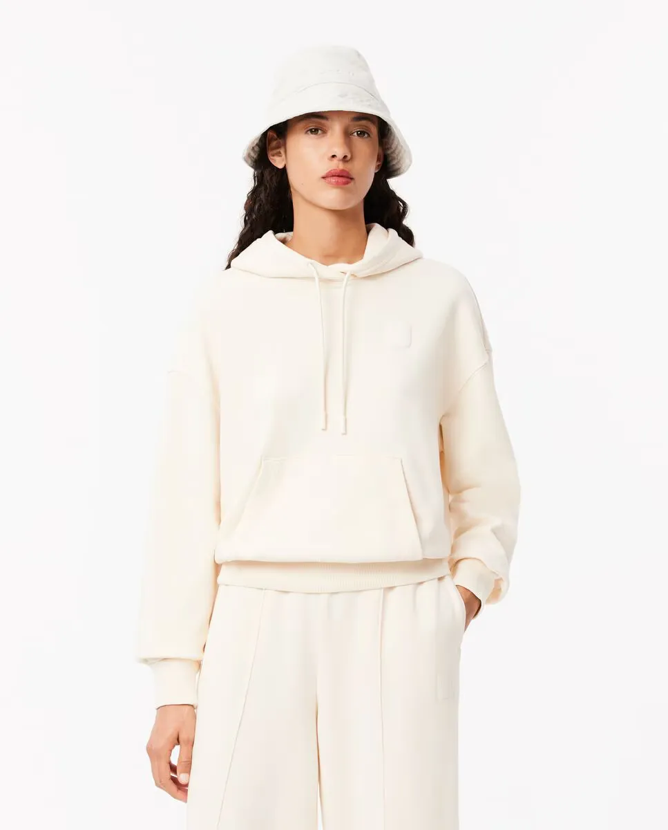 

Женская толстовка с эффектом стирки с карманом кенгуру Lacoste, белый