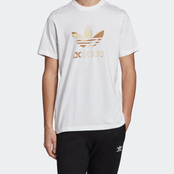 Футболка camouflage trefoil tee 'white' Adidas, белый — фото 3