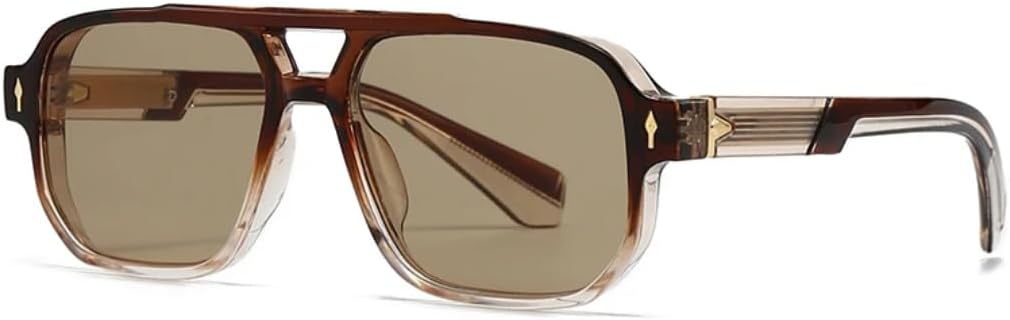 

Солнцезащитные очки с защитой UV400 | Двойная перемычка, градиентная оправа, большая рамка | Для женщин и мужчин, для занятий спортом на открытом воздухе и вождения DSVIGF, Beige