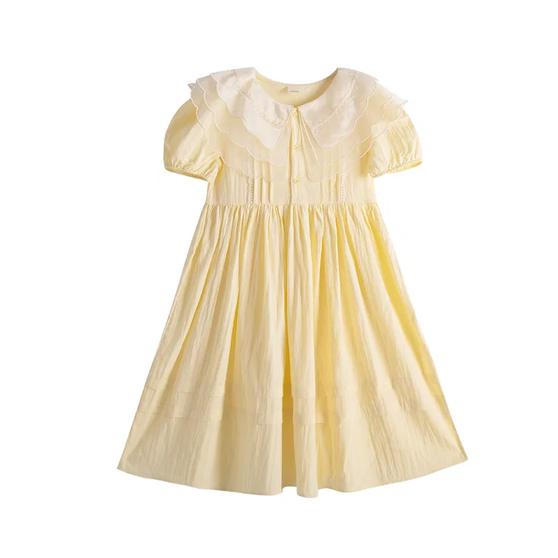 Платье детское с отложным воротником, средней длины Disney, Light Yellow