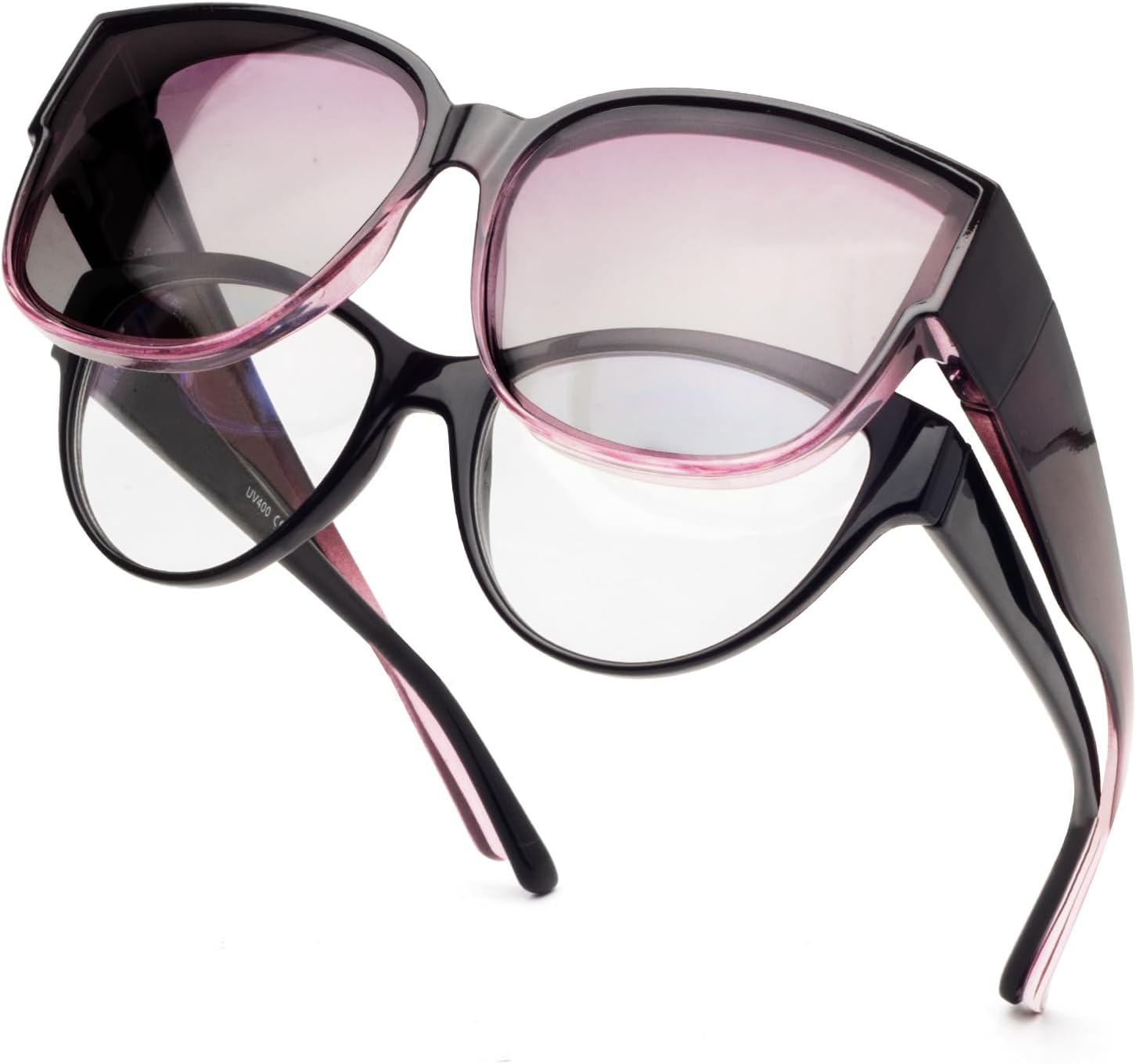 

Солнцезащитные очки с поляризованным покрытием, надеваемые поверх обычных очков, женские солнцезащитные очки с защитой от УФ-излучения, легкие Face Shadow, XL Gradient Purple / Gradient Purple