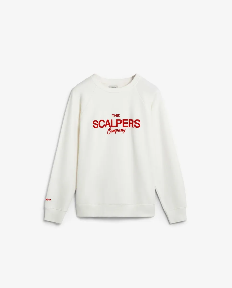 

Мужская хлопковая толстовка с контрастным принтом на передней части Scalpers, белый