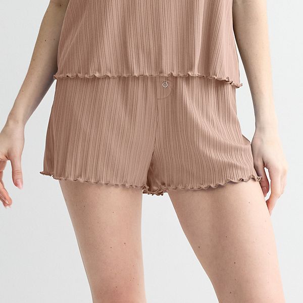 

Женские пижамные шорты с рельефной резинкой Sonoma Goods For Life, Warm Taupe