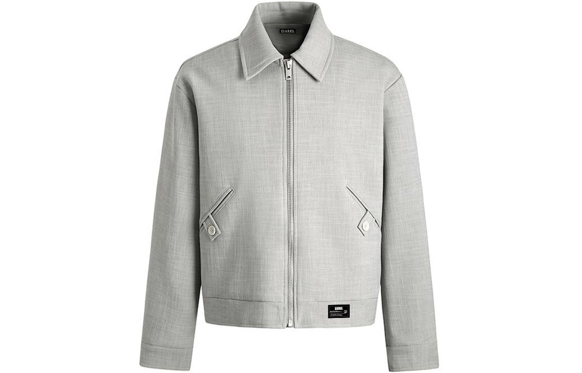 

ZIAREL Куртка Unisex Gray [Removable Logo] Lapel Moderate