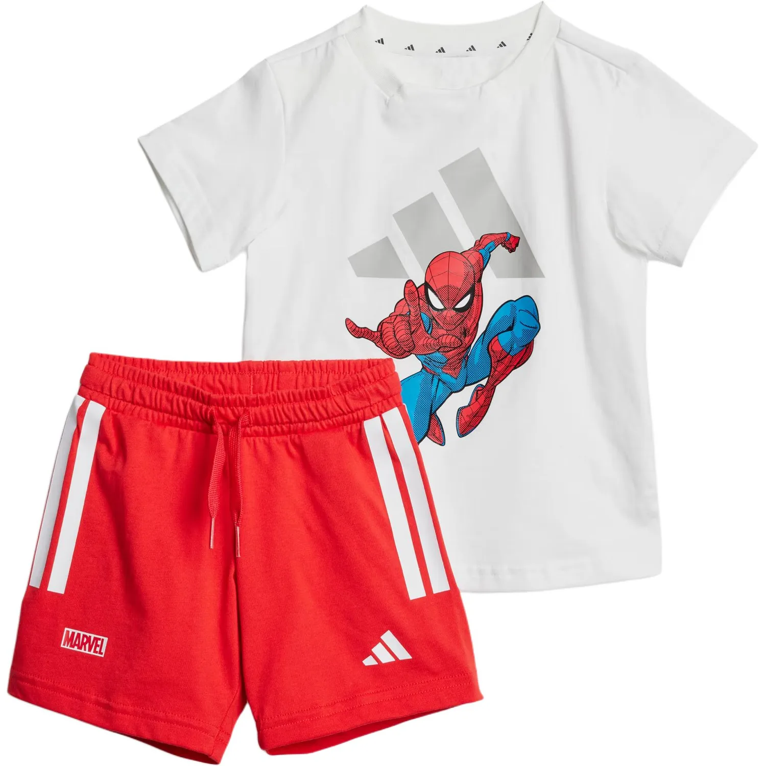 Adidas x MARVEL Collaboration, повседневная спортивная одежда для малышей, Set (White+Red)