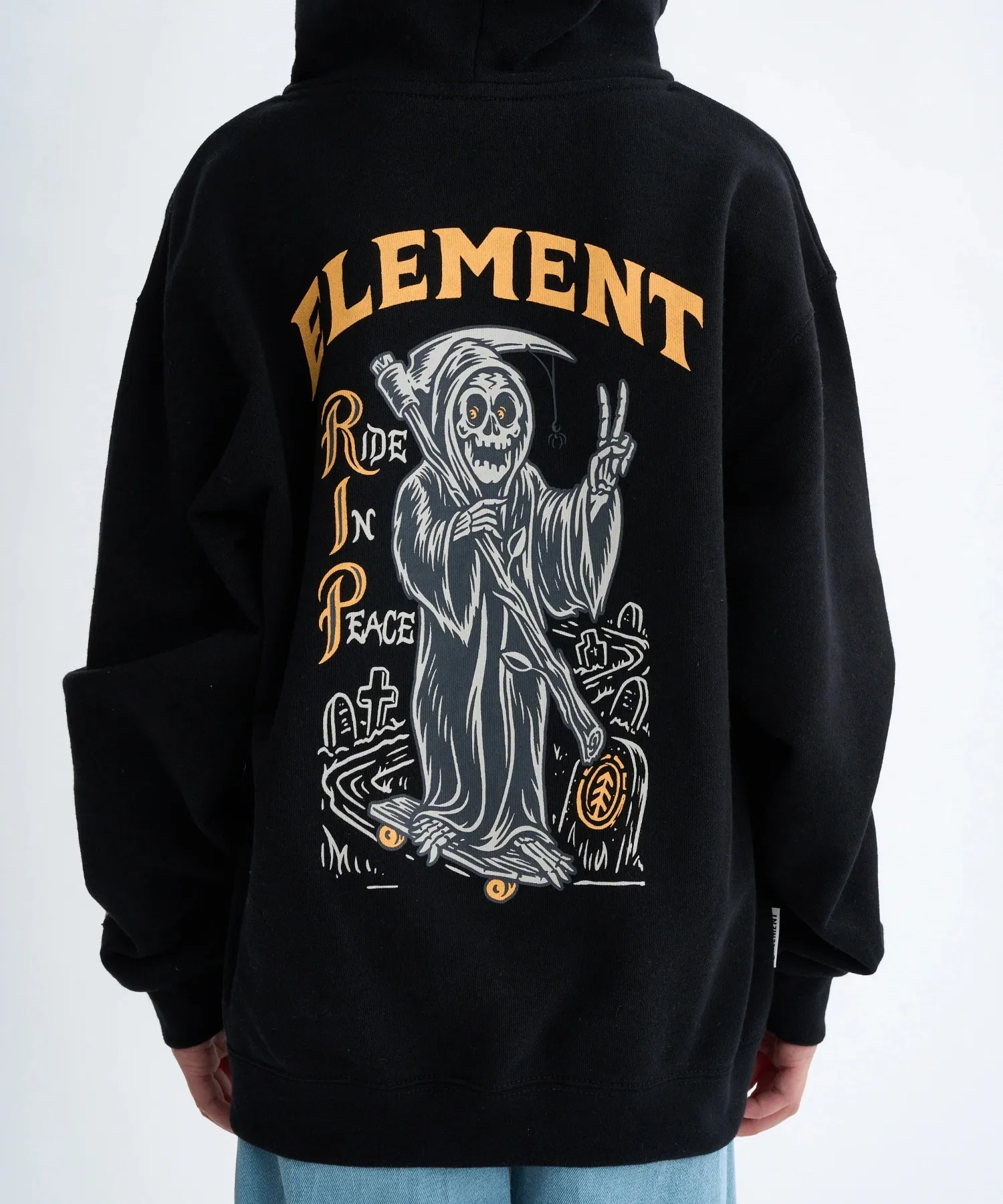 Детская толстовка ELEMENT Kids TIMBER RIP HOOD YOUT [модель осень/зима 2025] / Детская толстовка Element Kids с принтом на спине — фото 3