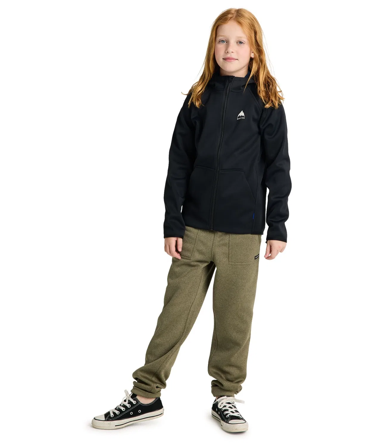 Детская флисовая кофта Burton Crown Weatherproof Full Zip, чёрный — фото 2