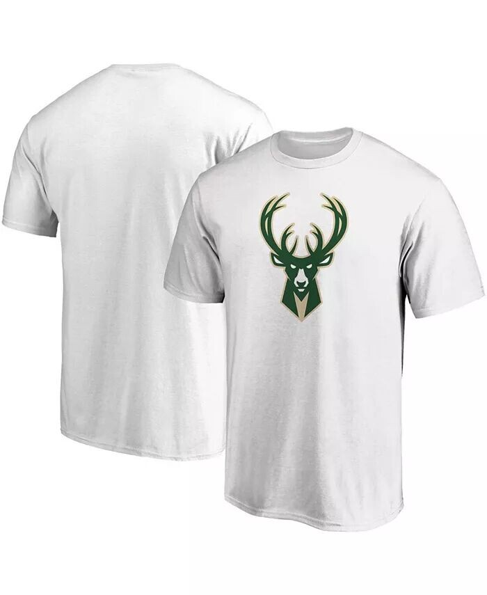 

Мужская белая футболка с логотипом команды Milwaukee Bucks Primary Team Fanatics