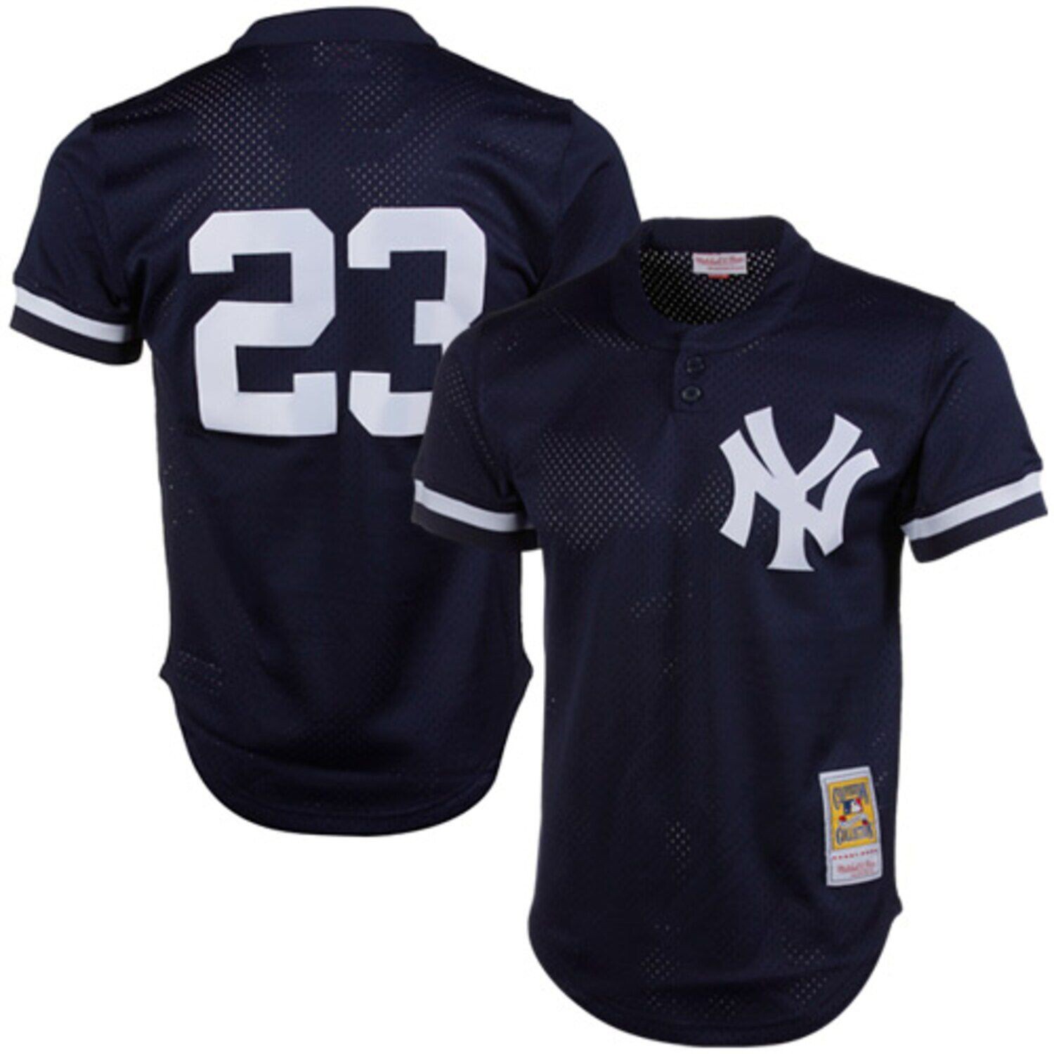

Мужская темно-синяя футболка Mitchell & Ness Don Mattingly New York Yankees 1995 года из коллекции Authentic Cooperstown Collection с сетчатым ватиновым тренировочным трикотажем, Синий, Мужская темно-синяя футболка Mitchell & Ness Don Mattingly New York Y