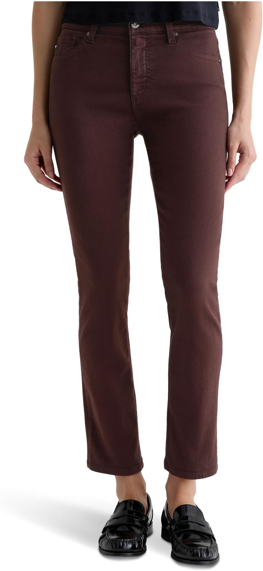 

Брюки AG Jeans Women's Mari Mid Rise Slim Straight Jean In Coffee Bean, Coffee Bean