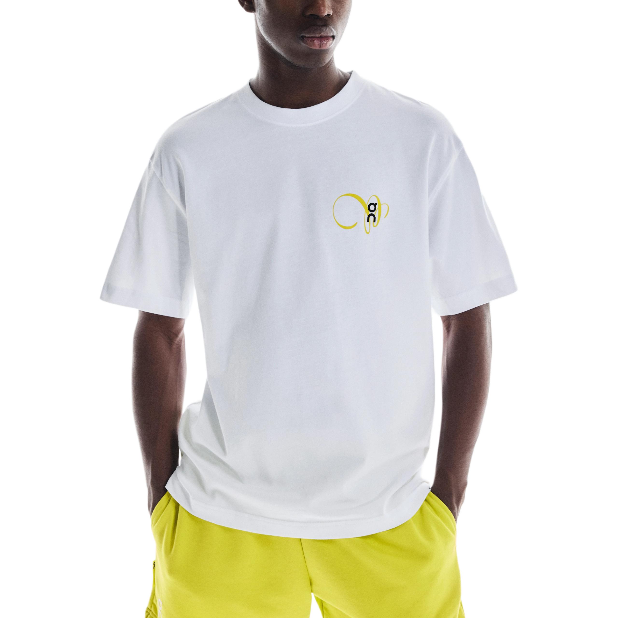 

On Футболка Club T мужская белая/лайм, Белый, On Футболка Club T мужская белая/лайм