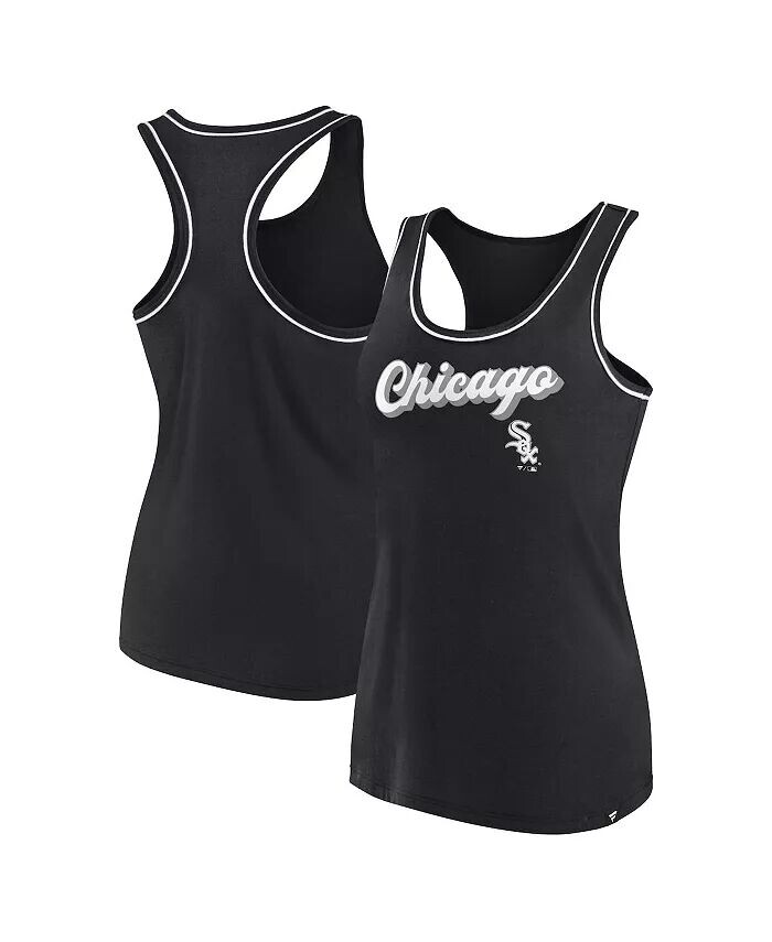 

Женская черная майка Chicago White Sox с логотипом Racerback Fanatics