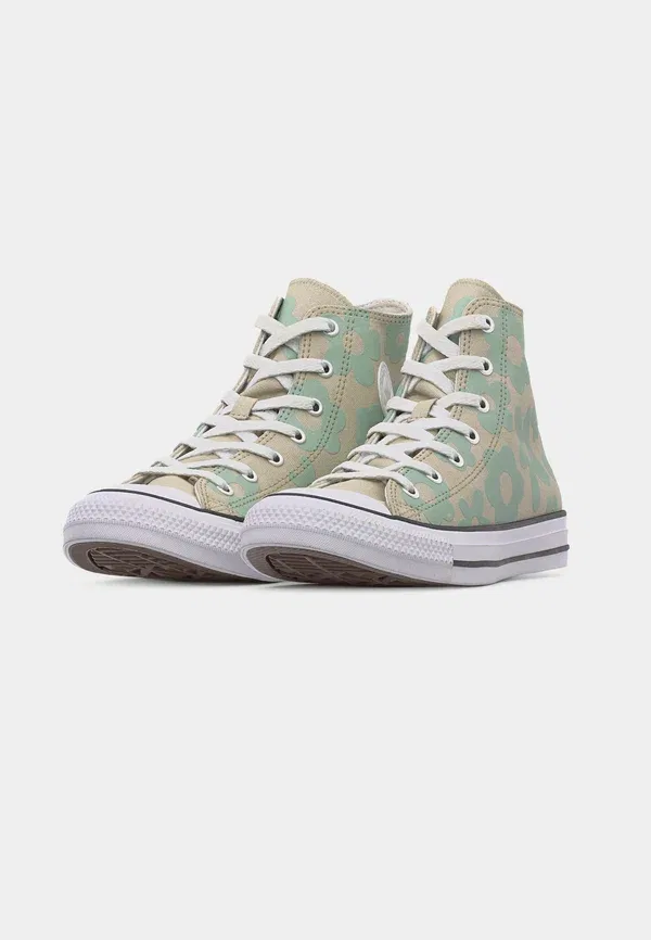 Кроссовки высокие Converse Chuck Taylor All Star Bubble Flowers, цвет серо-зеленый/тимьян/белый — фото 3