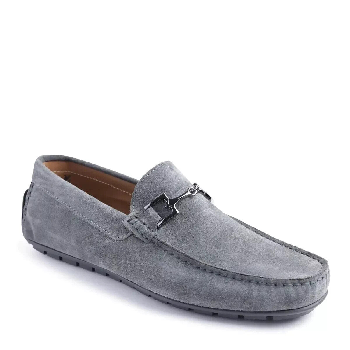 

Bruno Magli Xander BM2XANF1 Loafer Men's US 7 Gray Suede Moc Toe Shoes KHD832, серый