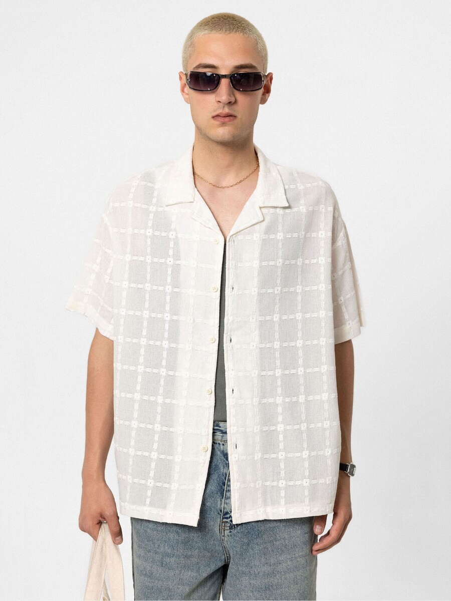 

Клетчатая рубашка VAMOS CLO Comfort fit Button Up Shirt Persicaria, экрю