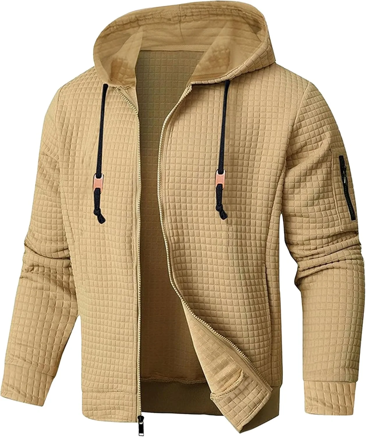 

Мужская худи на молнии легкая свободного кроя с карманами