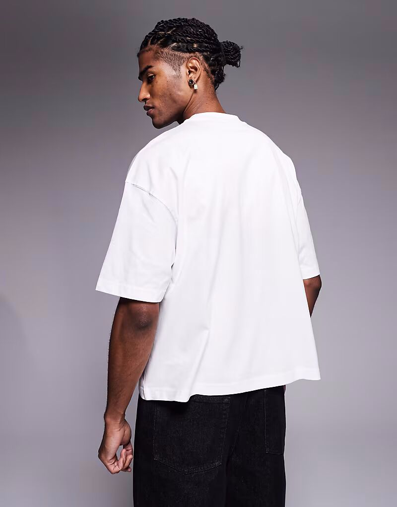 

Футболка свободного кроя ASOS DESIGN с цветочным принтом белого цвета