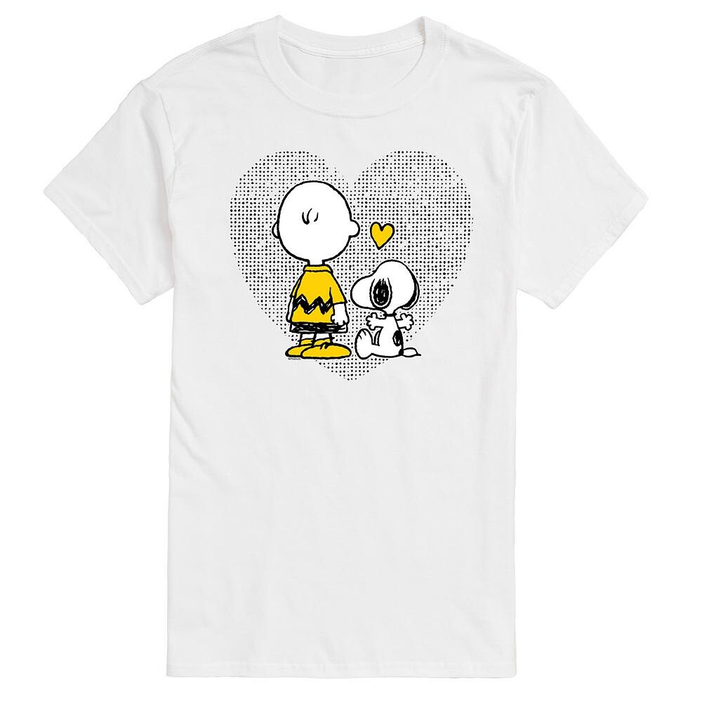 

Мужская футболка Peanuts Charlie Snoopy Heart с графическим рисунком Licensed Character, белый