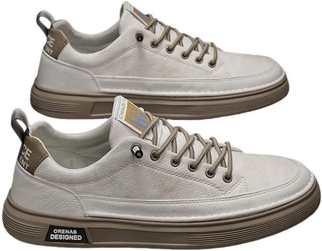 

Повседневные кожаные мужские кроссовки SWZEC, бежевый