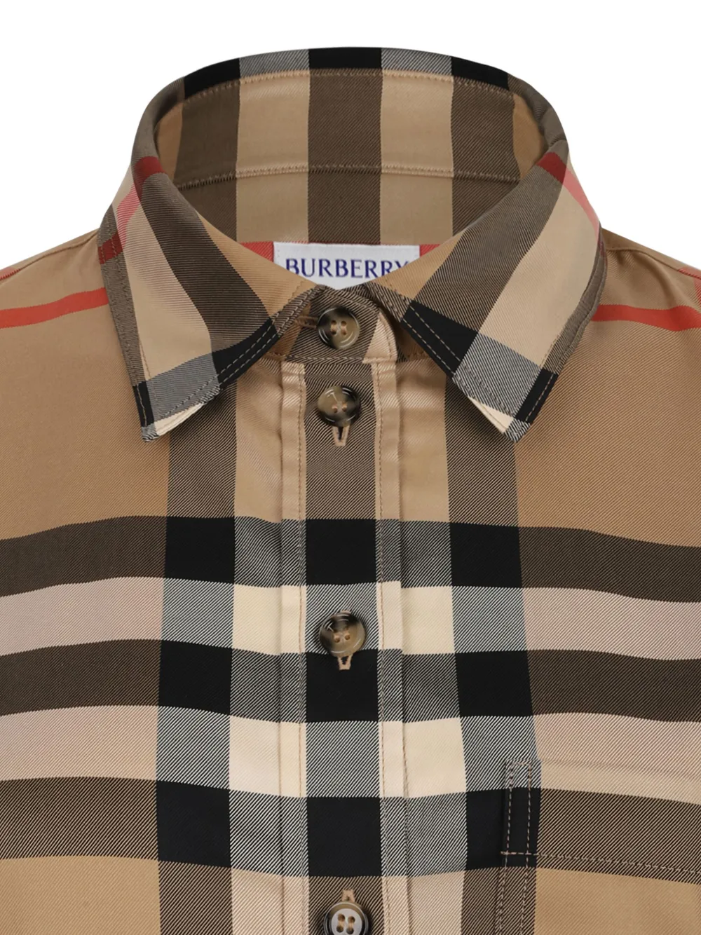 Рубашка Burberry в клетку, хлопок 100%, нейтральный — фото 3