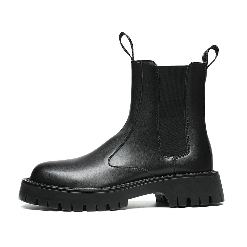 

ZHENRAN Челси ботинки мужские черные с подкладкой из черного флиса, цвет Black Fleece-Lined