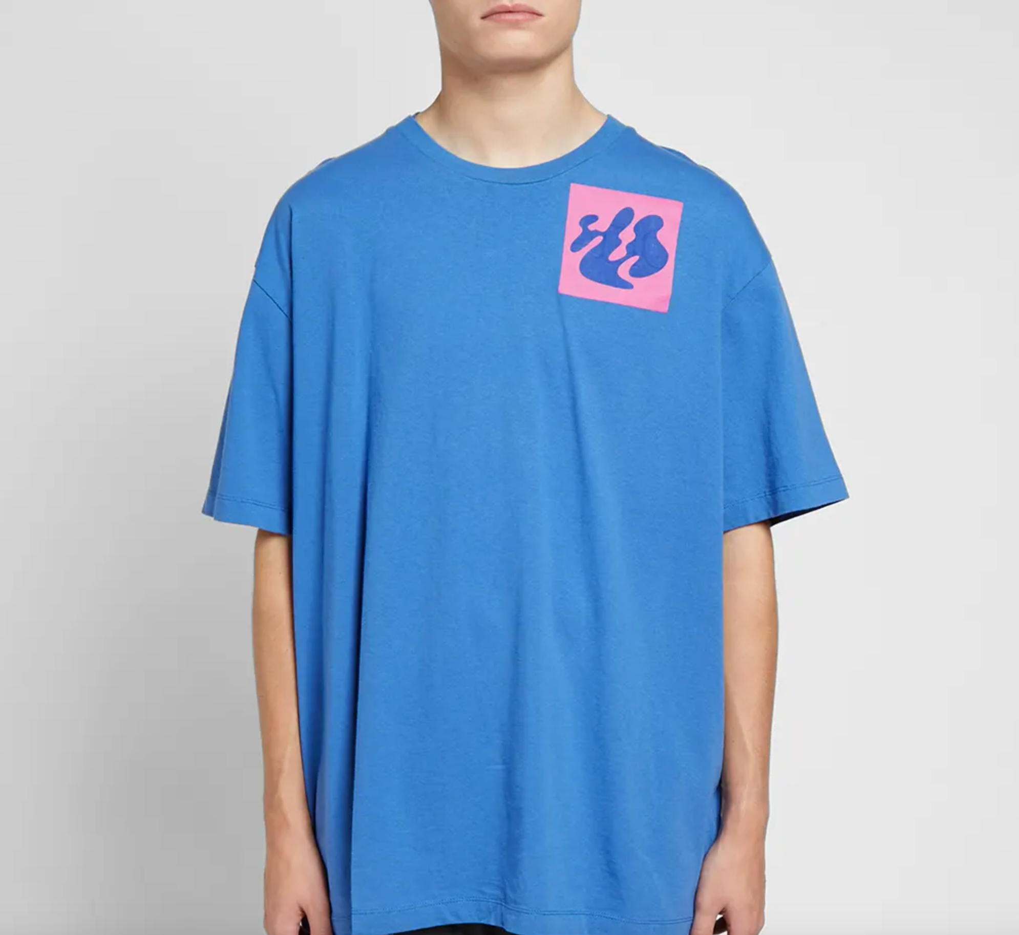 

Синяя хлопковая мужская футболка Off-White
