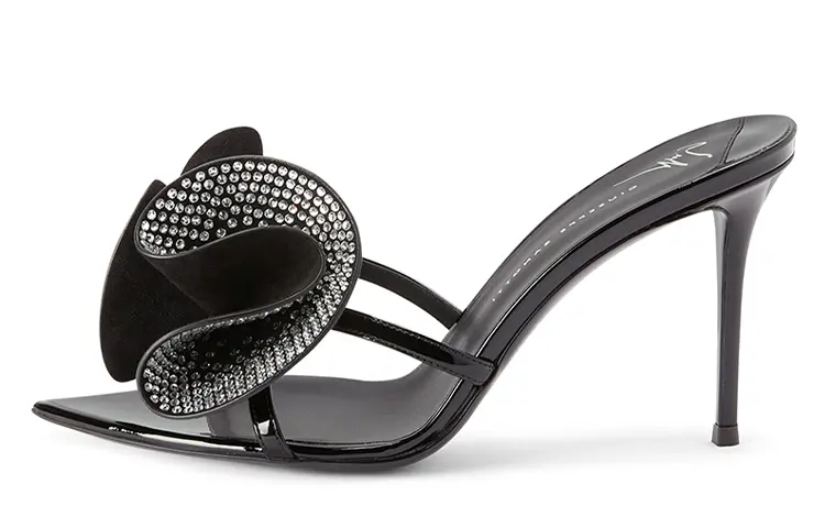 Интригующая Шармант 105 мм Кожаные Сандалии Giuseppe Zanotti, Черный